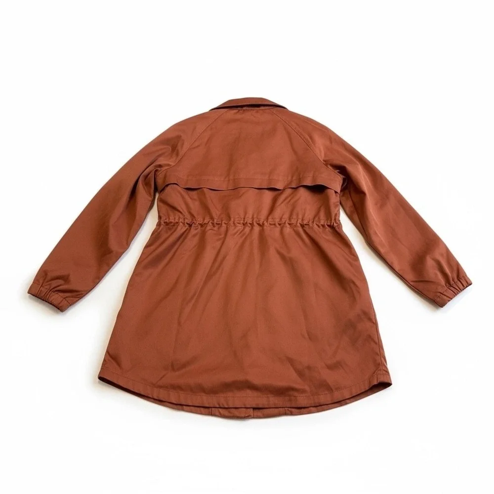 BKE Women's‎ Small Rust Brown Utility Jacket Drawstring Waist Zip Front Collar